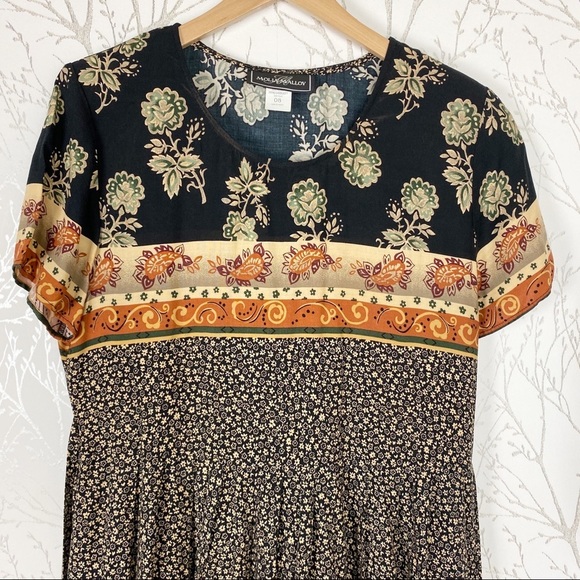 VINTAGE MOLLY MALLOY Cottage Mixed Print Maxi Dress 8 - Picture 4 of 9